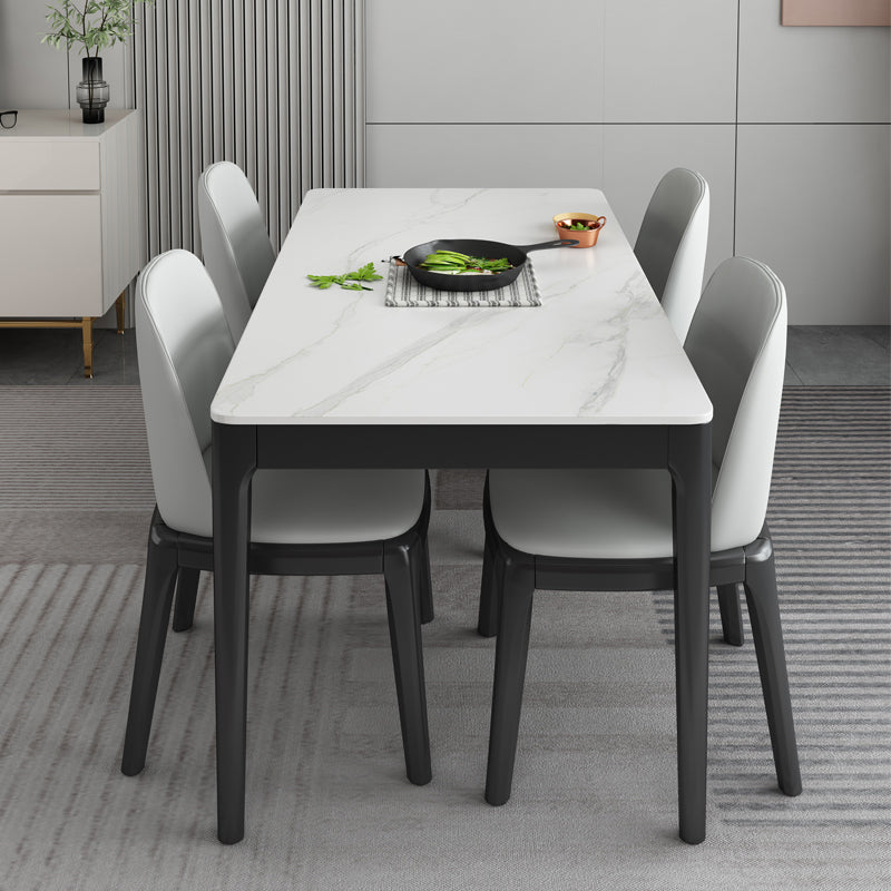 Tavolo da pranzo a 4 gambe in stile moderno tavolo fisso a tre colori di pietra sinterizzata