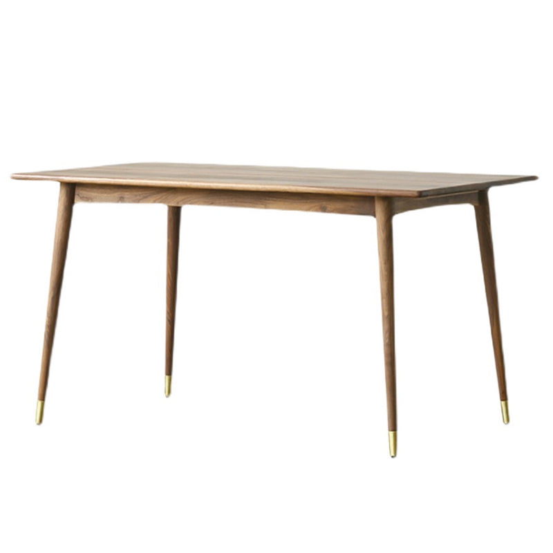 Rectangle Luxury Dining Table Wood Color Fixed Table with Pinewood Solid Wood