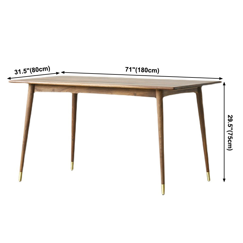 Rectangle Luxury Dining Table Wood Color Fixed Table with Pinewood Solid Wood
