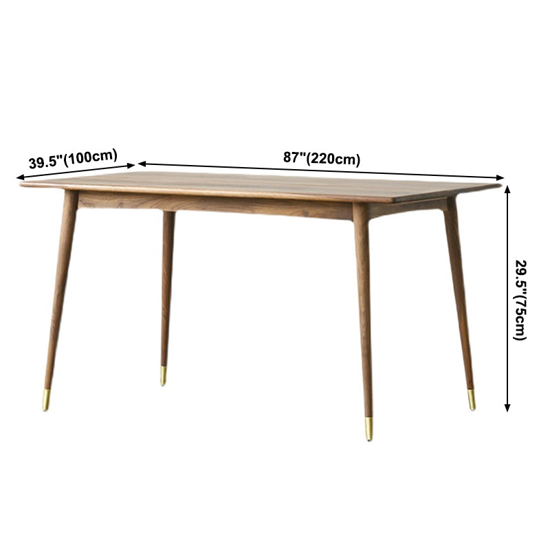 Rectangle Luxury Dining Table Wood Color Fixed Table with Pinewood Solid Wood