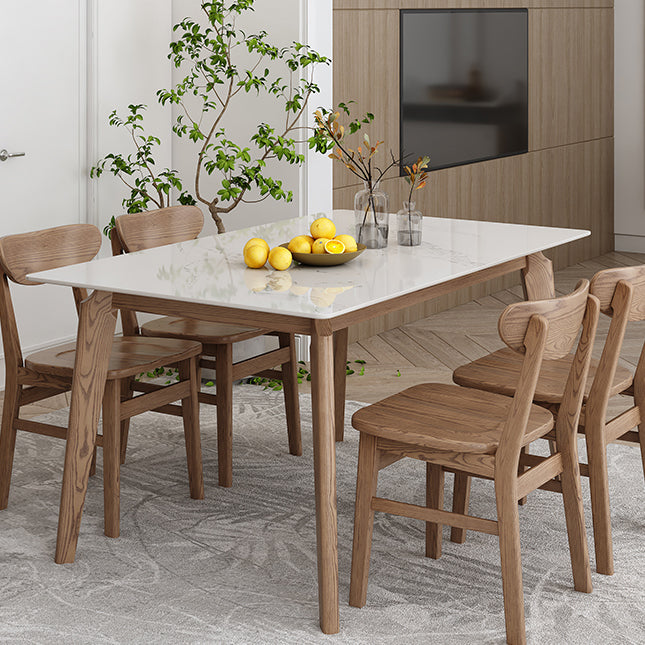 Mesa de comedor de piedra sinterizada industrial Mesa de comedor de cocina rectangular con 4 patas base
