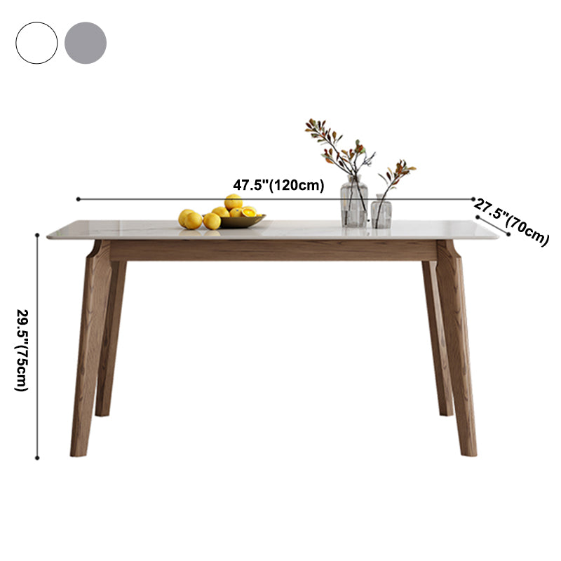 Mesa de comedor de piedra sinterizada industrial Mesa de comedor de cocina rectangular con 4 patas base