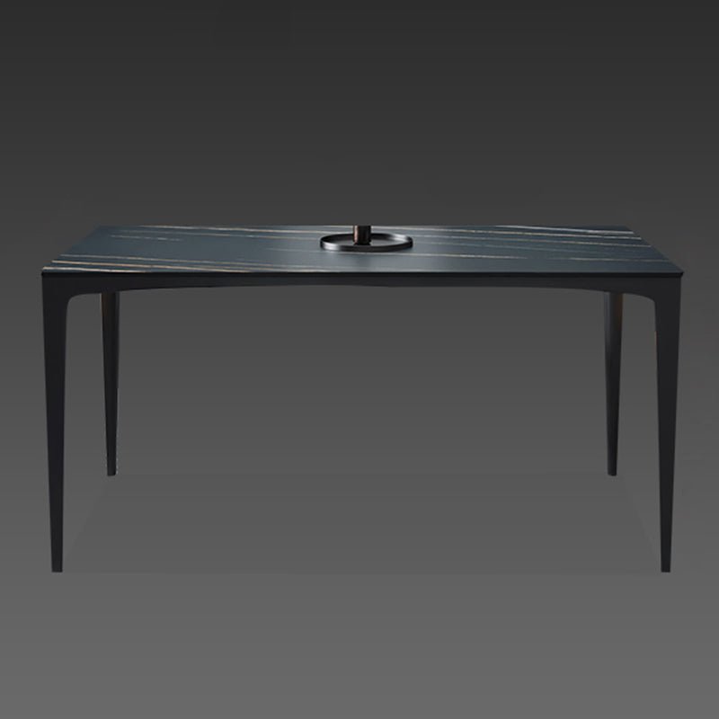 Metal Industrial Rectangle Dining Table Sintered Stone Table for Dining Room