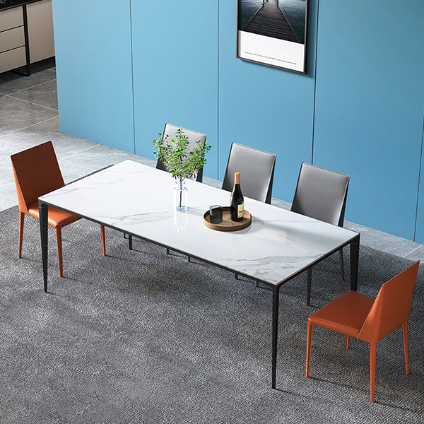 Metal Industrial Rectangle Dining Table Sintered Stone Table for Dining Room