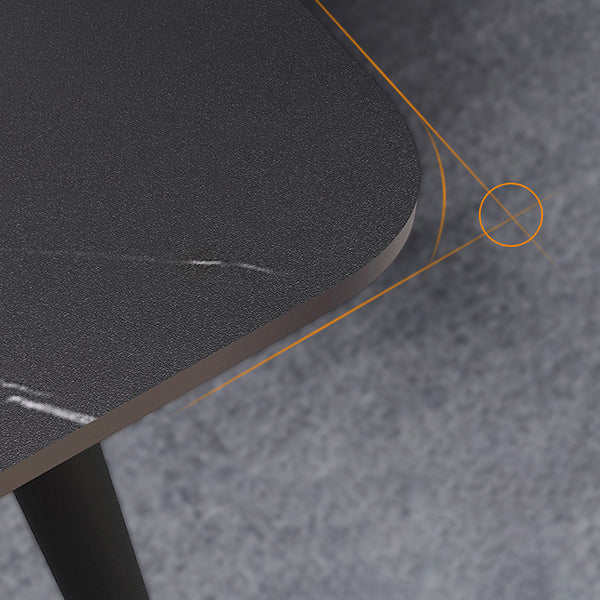 Metal Industrial Rectangle Dining Table Sintered Stone Table for Dining Room