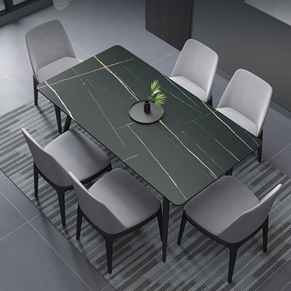 Metal Industrial Rectangle Dining Table Sintered Stone Table for Dining Room