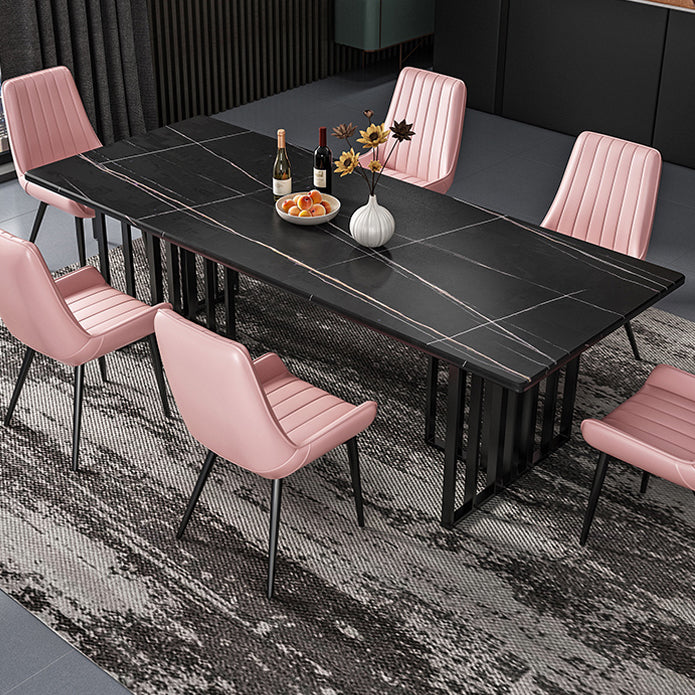 Metal Traditional Luxury Rectangle Table Sintered Stone Indoor Table for Kitchen and Dining Room