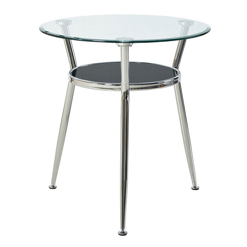 Modern Style Glass Dining Table Clear Round Table with 3 Legs for Home Use