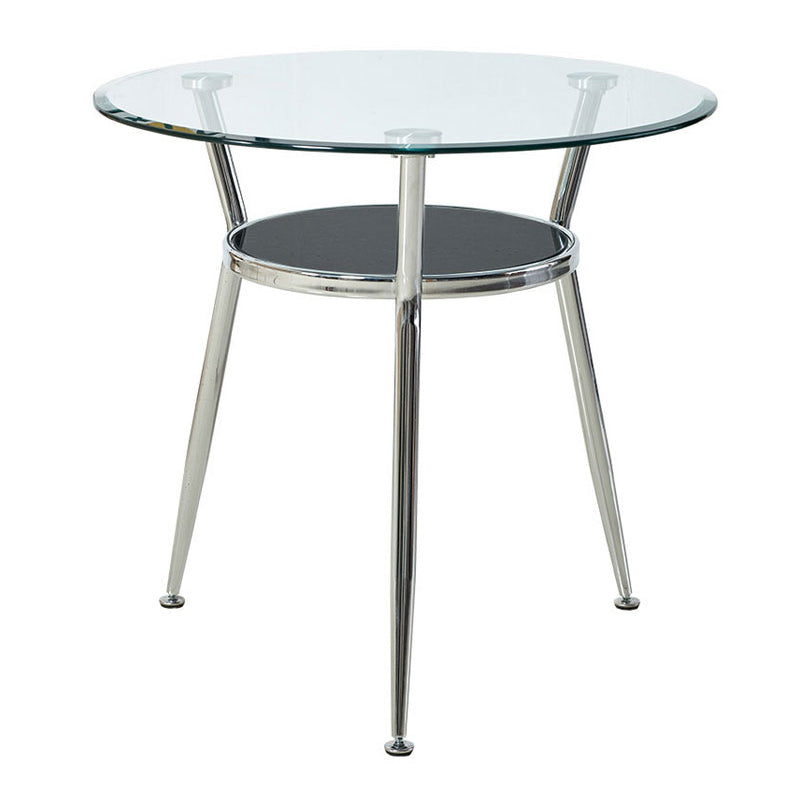 Table à manger en verre moderne de style table ronde transparente avec 3 jambes pour un usage domestique