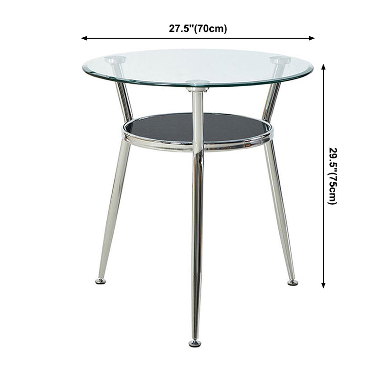 Modern Style Glass Dining Table Clear Round Table with 3 Legs for Home Use