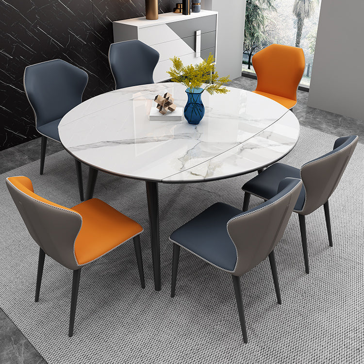 Meubles de style contemporain Table du site à manger ronde de 4 pieds avec feuille de goutte