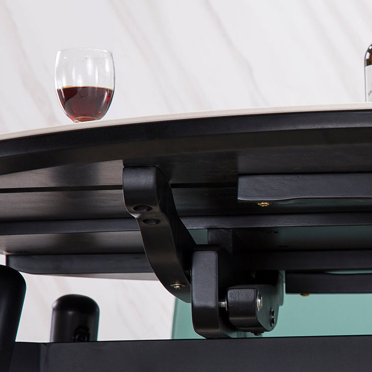 Meubles de style contemporain Table du site à manger ronde de 4 pieds avec feuille de goutte