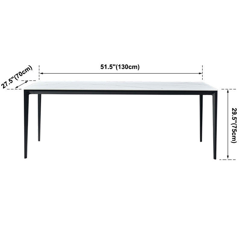 Table à manger à manger blanche en pierre fritrée simple