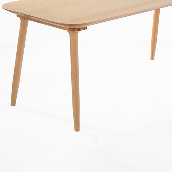 Rectangle Shape Wood Color Dining Table Solid Wood Table Minimalist with 4 Legs