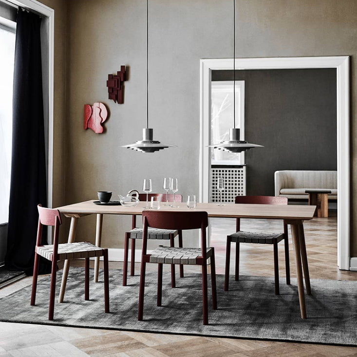 Rectangle Shape Wood Color Dining Table Solid Wood Table Minimalist with 4 Legs