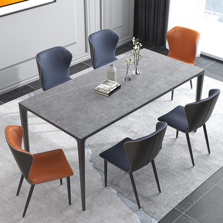 Minimalist Rectangle Shape Dining Table Standard Sintered Stone Top Dining Table for Kitchen
