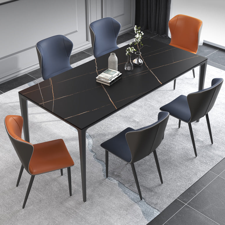 Minimalist Rectangle Shape Dining Table Standard Sintered Stone Top Dining Table for Kitchen