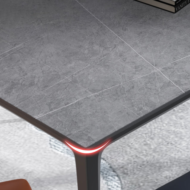 Minimalist Rectangle Shape Dining Table Standard Sintered Stone Top Dining Table for Kitchen