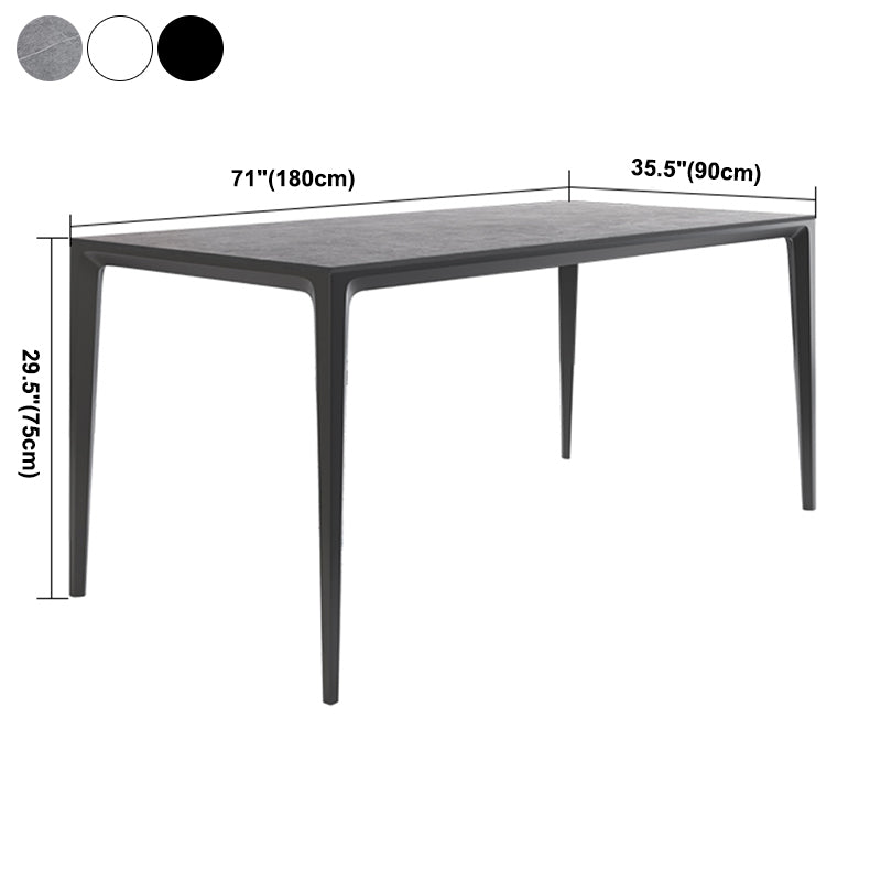 Minimalist Rectangle Shape Dining Table Standard Sintered Stone Top Dining Table for Kitchen
