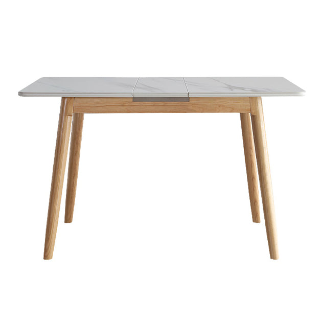 Rectangle Extendable Stone Dining Site Table Traditional Luxury Dinette Table for Home