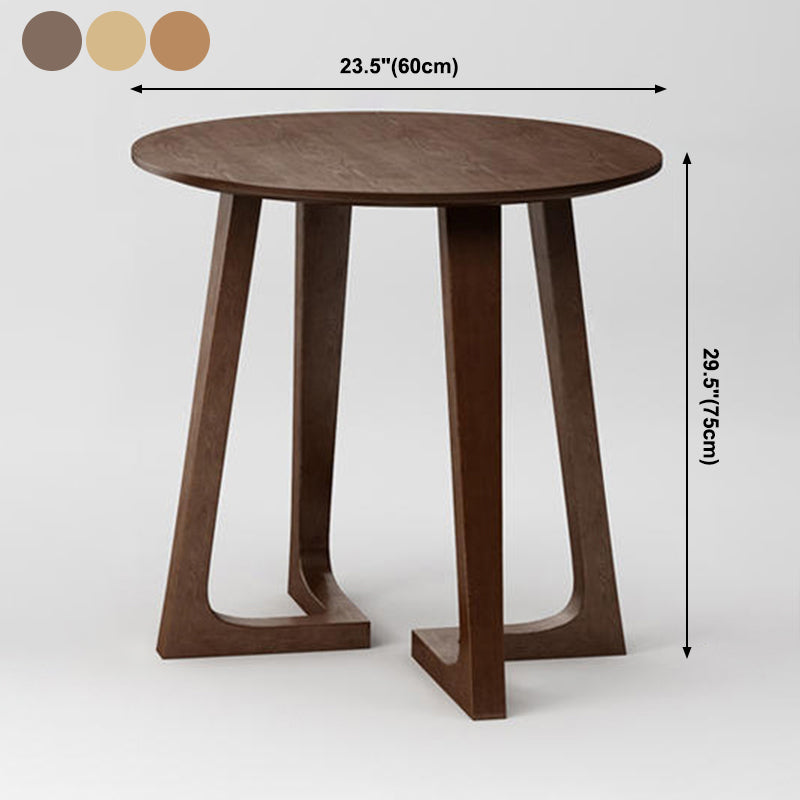 Solid Wood Brown Tone Dining Table Modern Double Pedestal Table for Dining Room