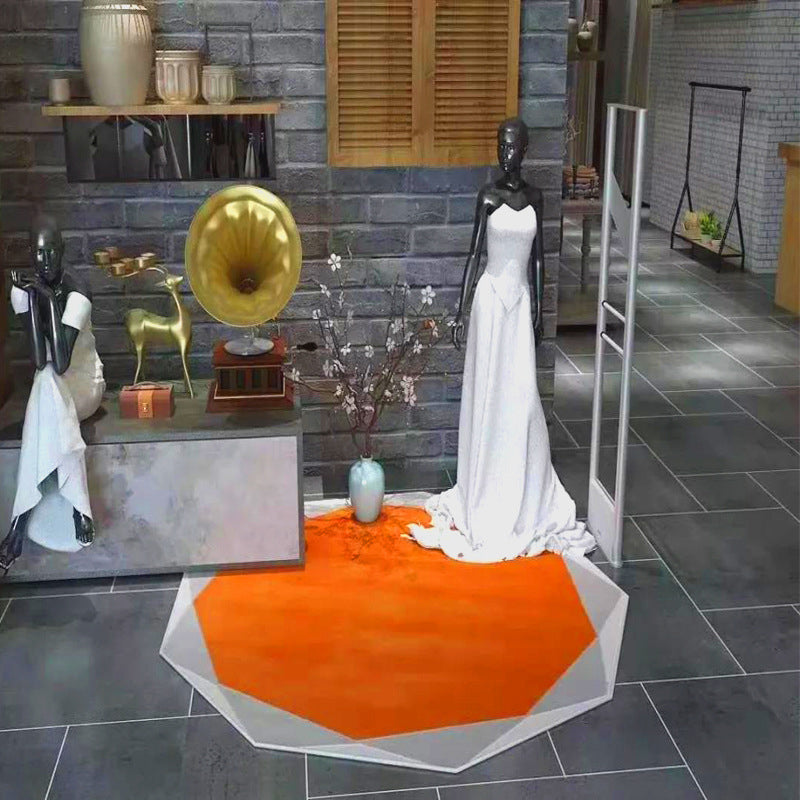 Tapis décontracté orange, couleur Polyester, lavable, pour l'intérieur, pour la décoration de la maison