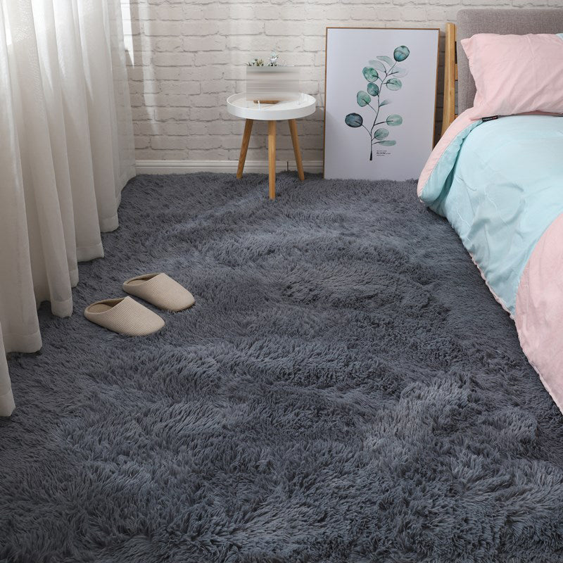 Simple Area Carpet Modern Solid Color Polyester Carpet Non-Slip Area Shag Rug for Living Room