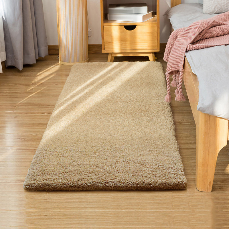Casual Plain Shag Rug Polyester Indoor Carpet Non-Slip Backing Area Rug for Home Decoration