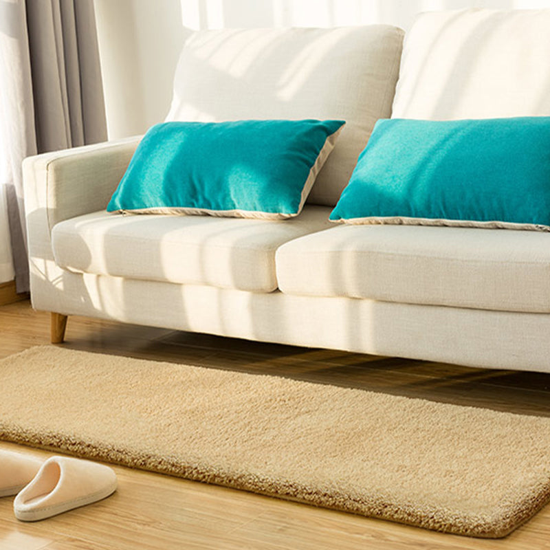 Casual Plain Shag Rug Polyester Indoor Carpet Non-Slip Backing Area Rug for Home Decoration