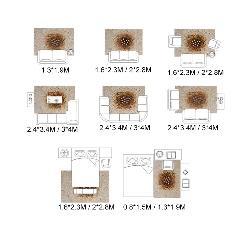 Bruin modern binnen tapijt polyester kleurstuk binnen tapijt niet-slip achterste tapijt voor woningdecoratie