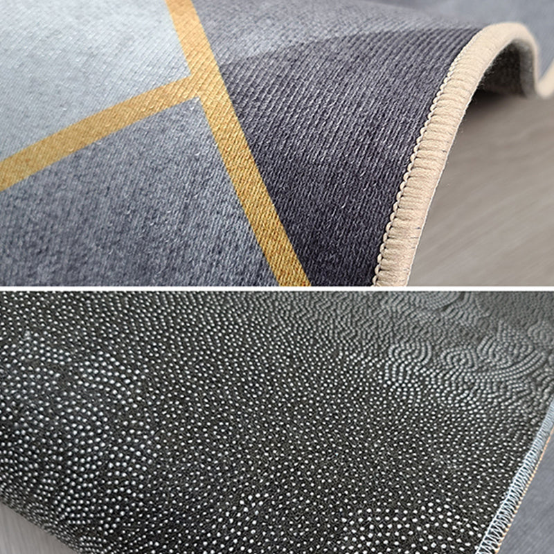 Gray Tone Gorgeous Rug Leisure Contrast Panel Carpet Stain Resistant Carpet for Living Room