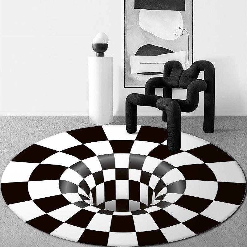 Wit Modern Rug Blending Geometrisch Tapijt Non-Slip Backing Rug voor de woonkamer