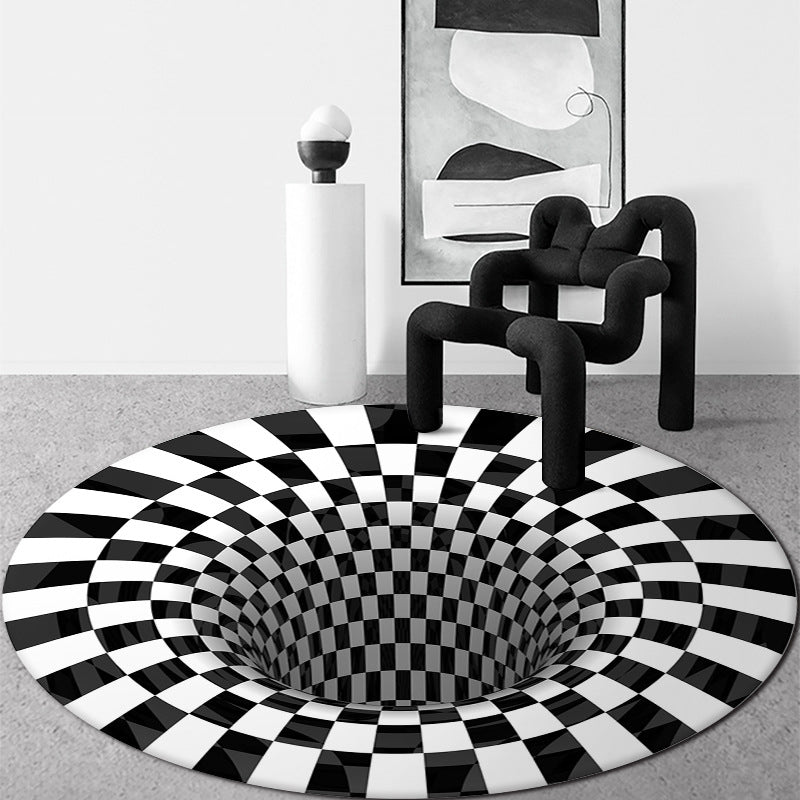 Wit Modern Rug Blending Geometrisch Tapijt Non-Slip Backing Rug voor de woonkamer