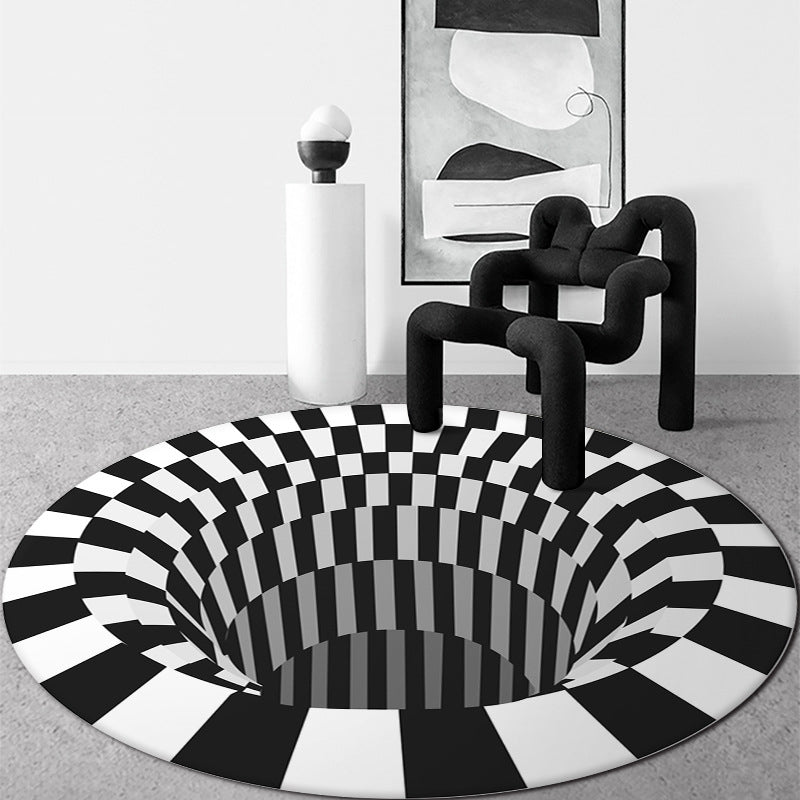 Wit Modern Rug Blending Geometrisch Tapijt Non-Slip Backing Rug voor de woonkamer