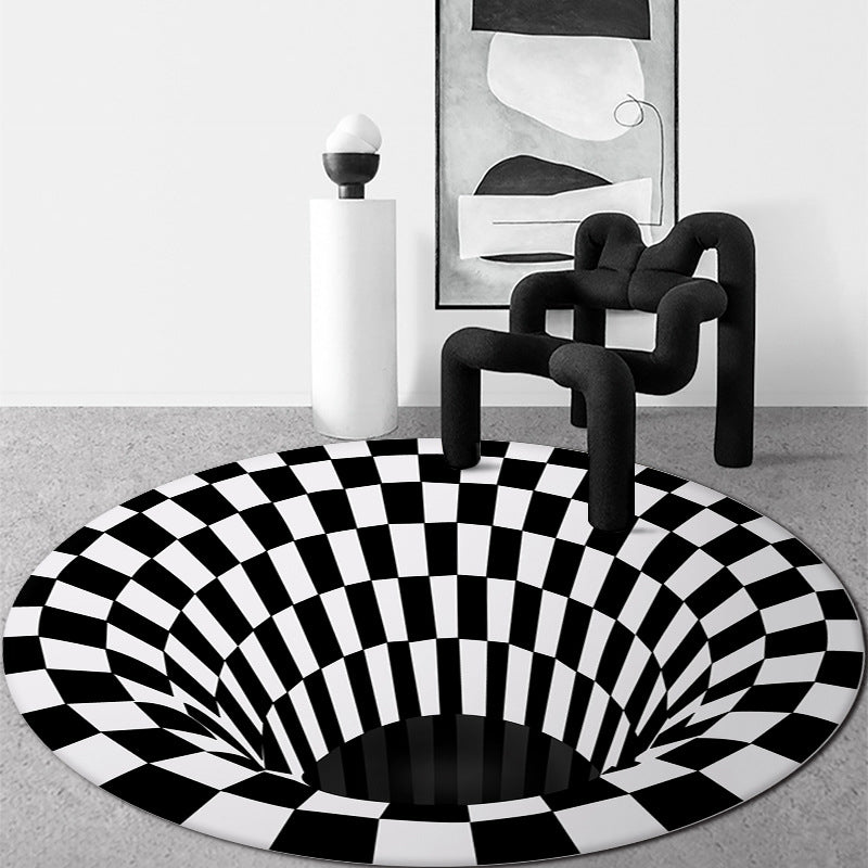 Wit Modern Rug Blending Geometrisch Tapijt Non-Slip Backing Rug voor de woonkamer