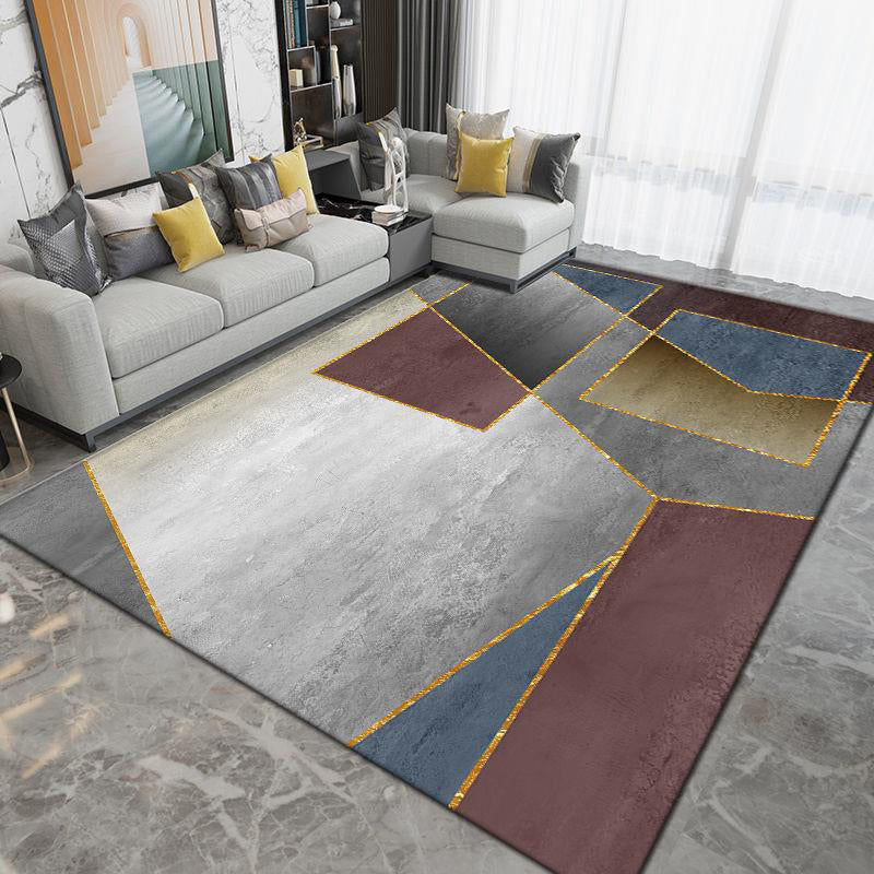 Modern geometrisch patroongebied Rug polyester gebied tapijt niet-slip achterste ruggengrens vloerkleed voor woningdecoratie