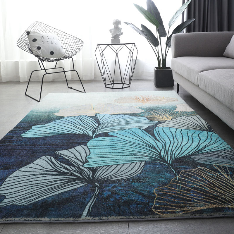 Moderna sala de estar alfombra azul poliéster alfombra geométrica patrón geométrico Área de respaldo no deslizante alfombra