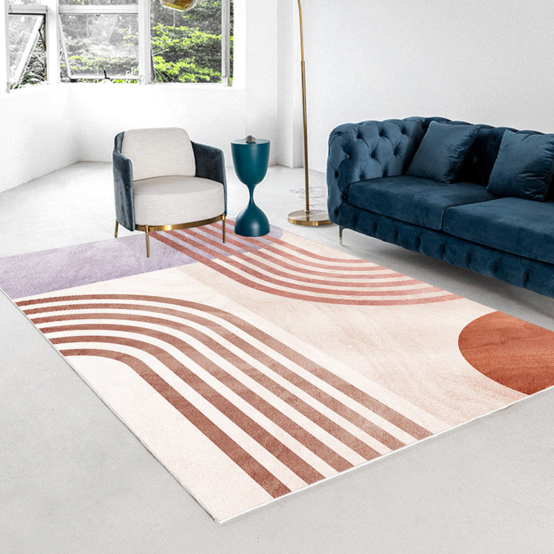 Tapis lavable de tapis en polyester à tapis à moquette orange pour le salon