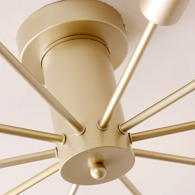 Lámpara de techo con luz múltiple Sputnik, estilo industrial, metal, montaje semi empotrado