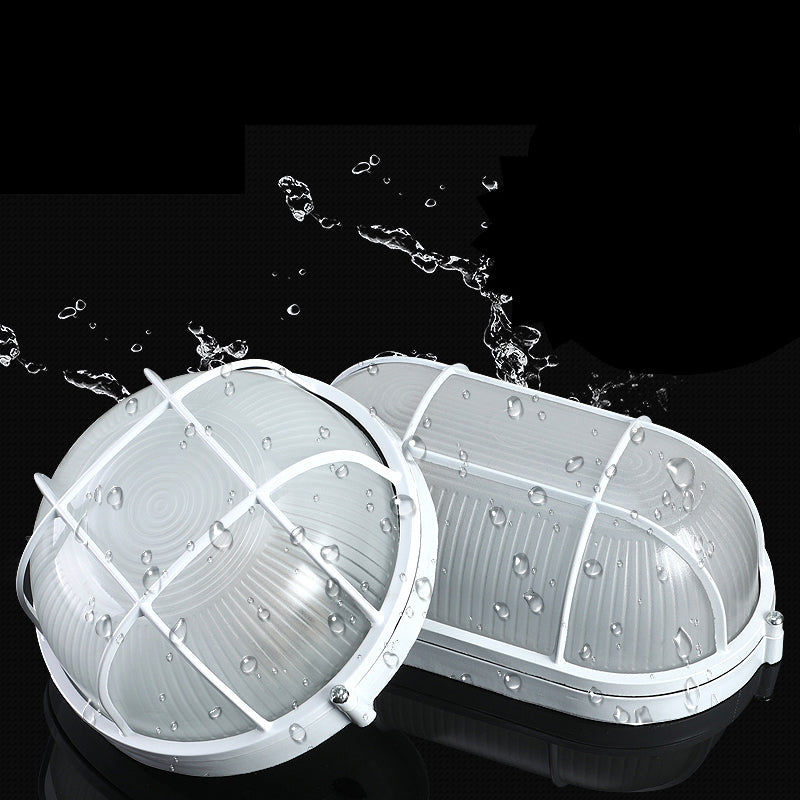 Simplicity Lámpara de techo para balcón, resistente al agua, a prueba de herrumbre, 1 luz de montaje empotrado para exteriores