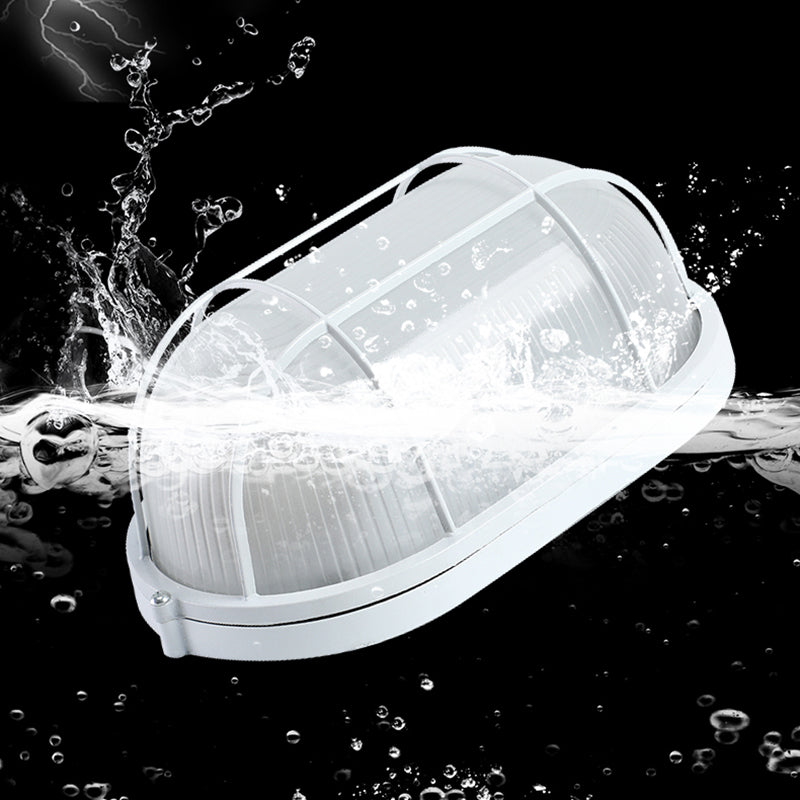 Simplicity Lámpara de techo para balcón, resistente al agua, a prueba de herrumbre, 1 luz de montaje empotrado para exteriores