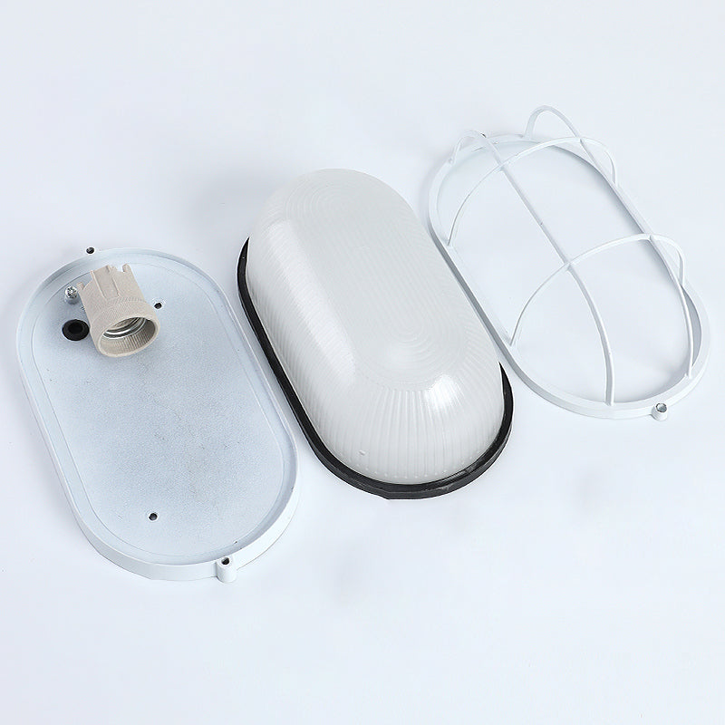 Simplicity Lámpara de techo para balcón, resistente al agua, a prueba de herrumbre, 1 luz de montaje empotrado para exteriores