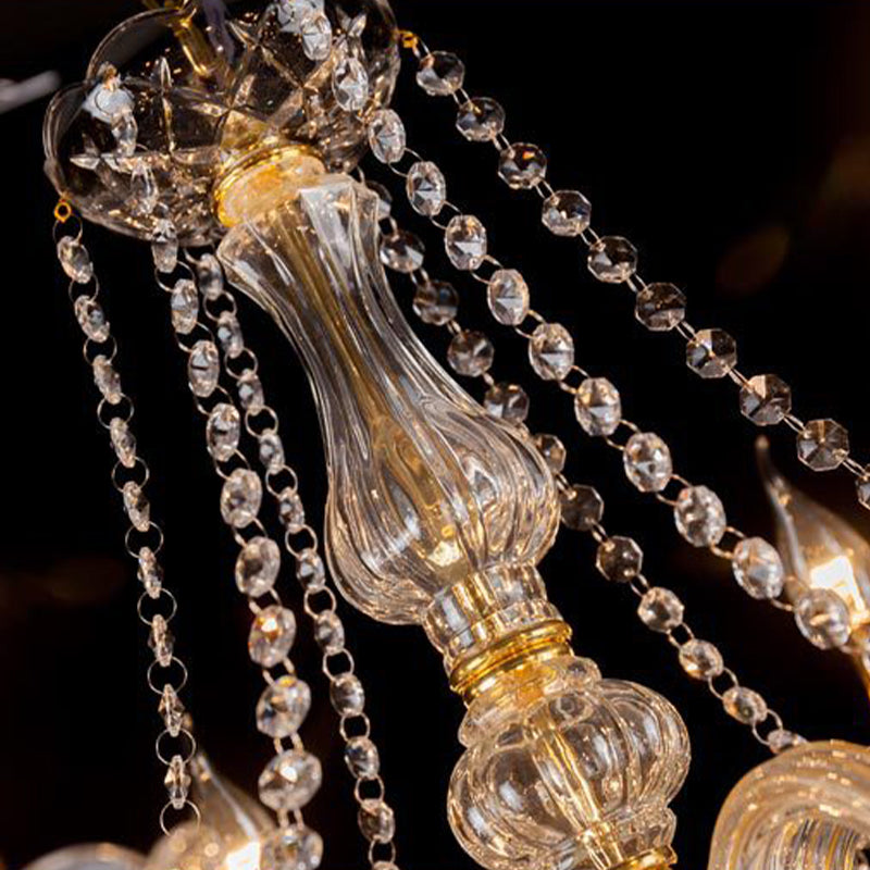 Nordic Style LED Chandelier Light 8 Lights Postmodern Style Crystal Pendant Light for Living Room