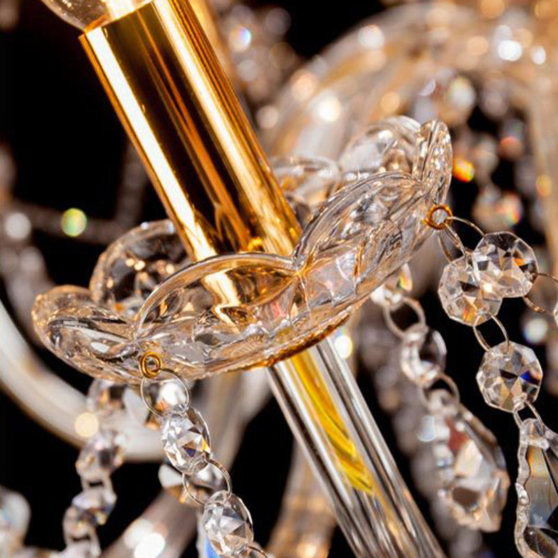 Nordic Style LED Chandelier Light 8 Lights Postmodern Style Crystal Pendant Light for Living Room