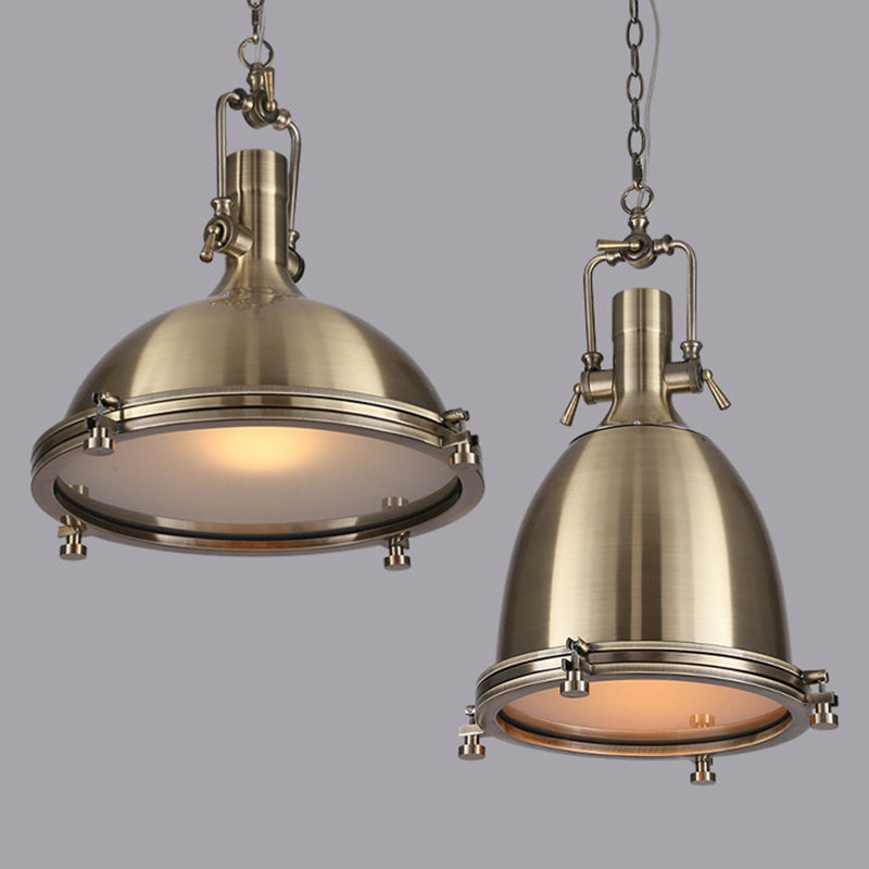 Luce a sospensione in metallo industriale a 1 luci a cupola lampada sospesa per caffetteria