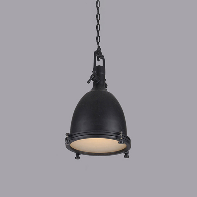 Luce a sospensione in metallo industriale a 1 luci a cupola lampada sospesa per caffetteria