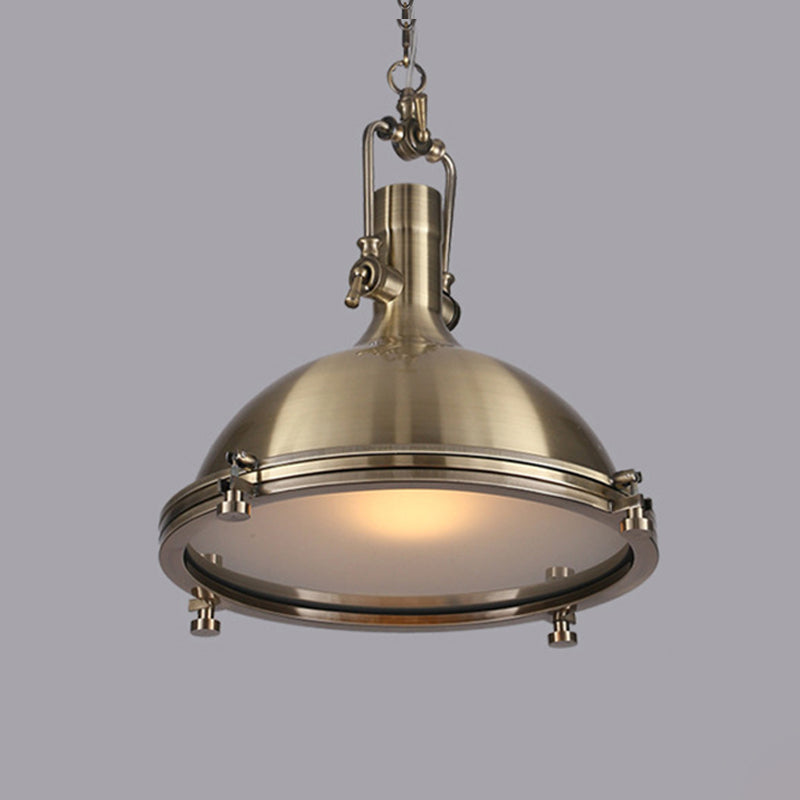 Luce a sospensione in metallo industriale a 1 luci a cupola lampada sospesa per caffetteria