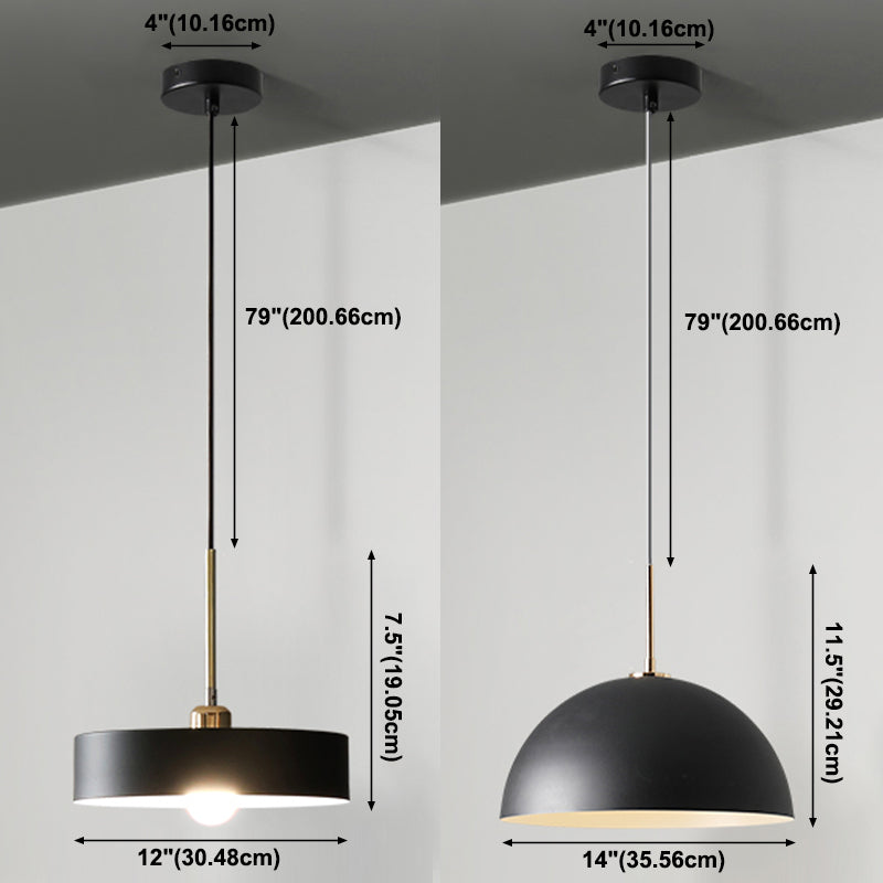 1 Light Metal Pendant Modern Simple Style Ceiling Hanging Light Fixture for Living Room
