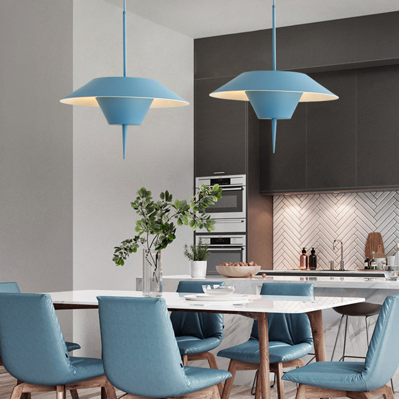 1 Light Iron Macaron Chandelier Pendant lampe Nordic Modern Style Plafond Light pour intérieur