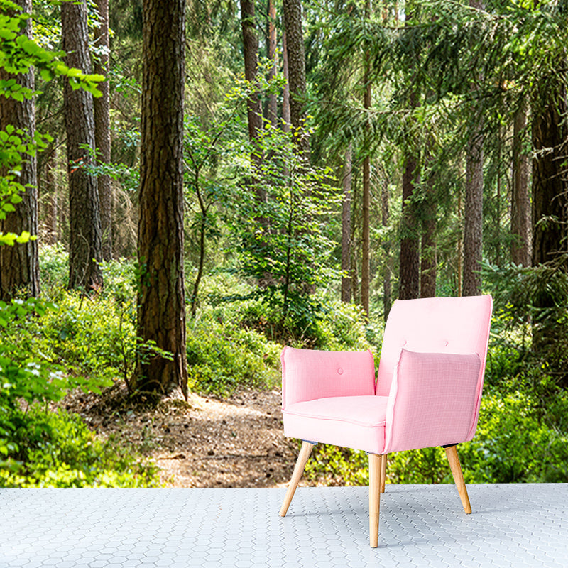Green Forest Landscape Mural Wallpaper for Reading Room, Water Resistant